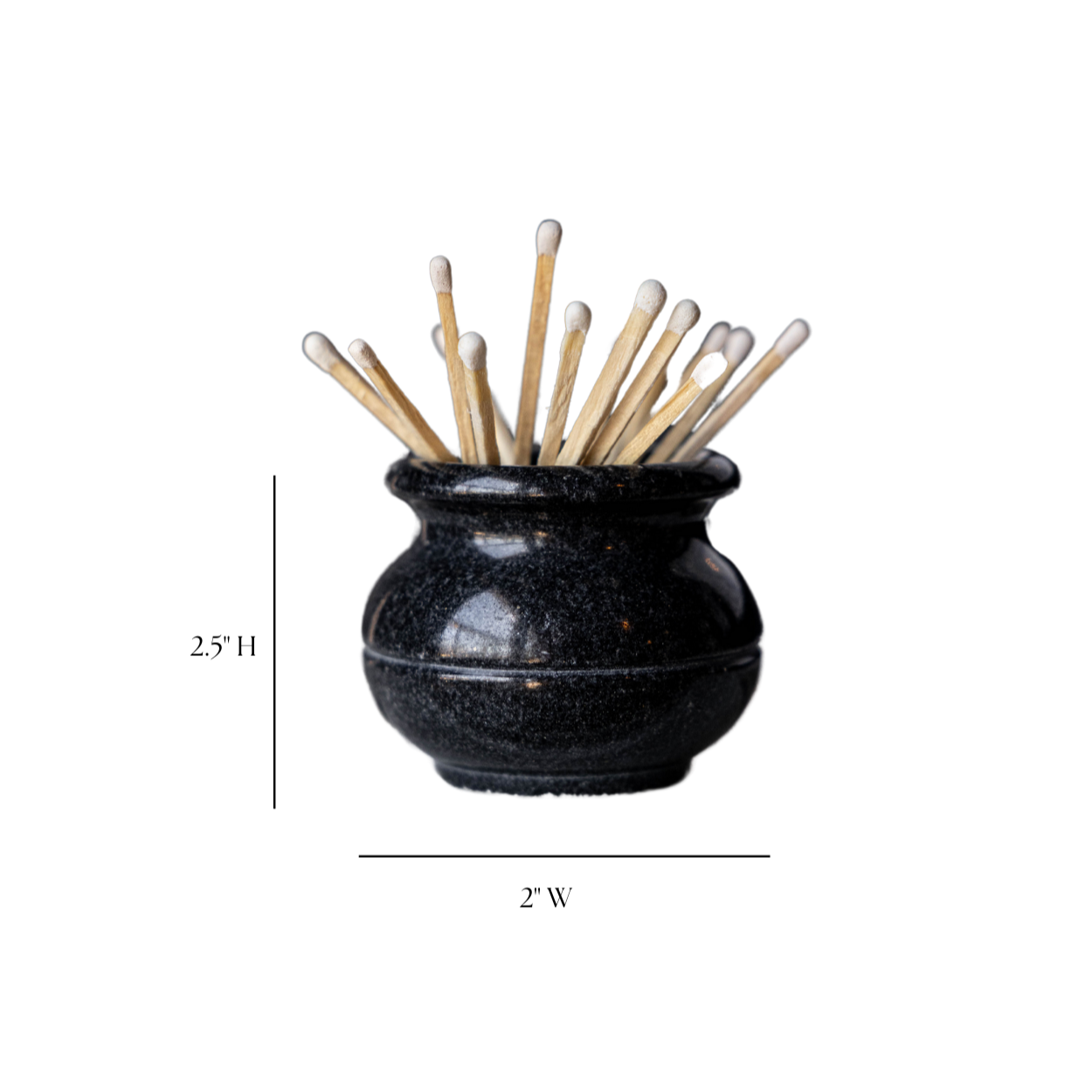 Black Marble Match Holder | By Luxe B Co. 