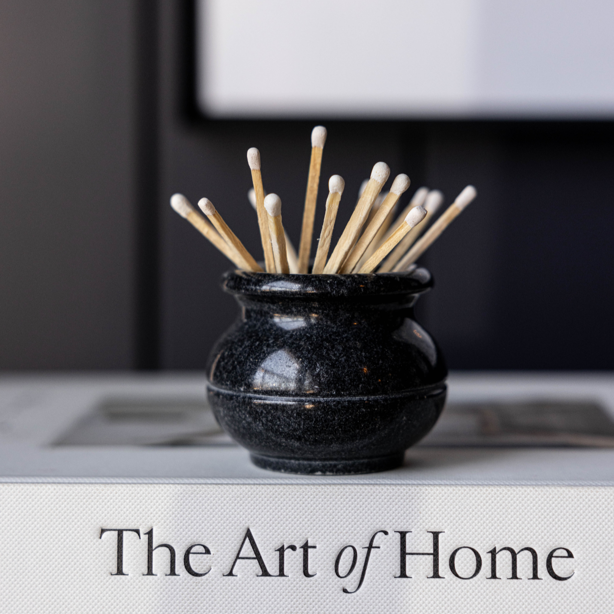 Black Marble Match Holder | By Luxe B Co. 