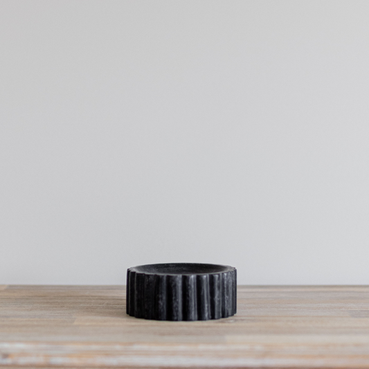 Black Marble Fluted Soap Dish | By Luxe B Co.