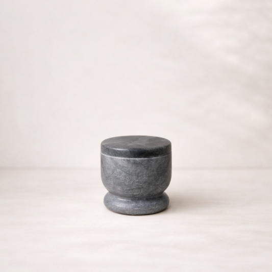 Black Marble Lidded Salt Cellar By Luxe B Co. 