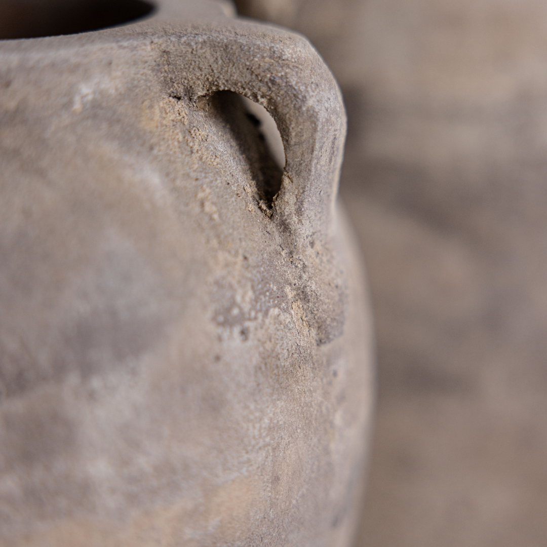 Blanc Beige Wash Vase With Handles | By Luxe B Co.