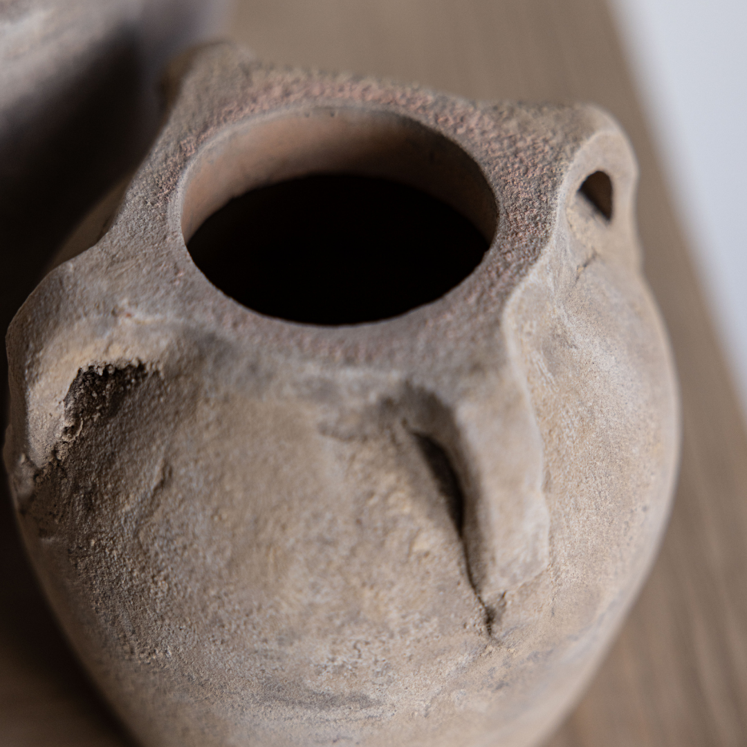 Blanc Beige Wash Vase With Handles | By Luxe B Co.