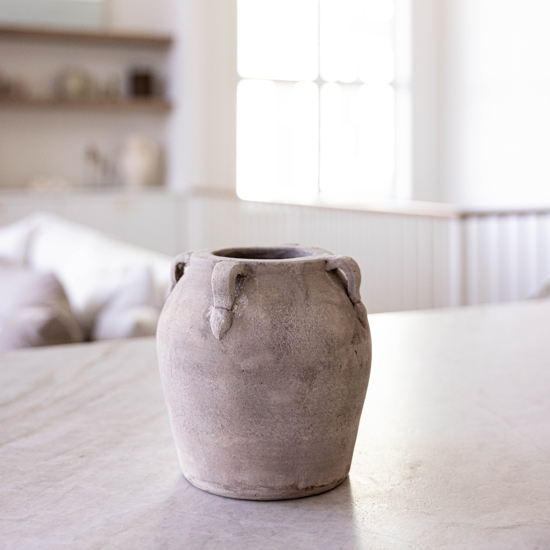 Blanc Beige Wash Vase With Handles | By Luxe B Co.