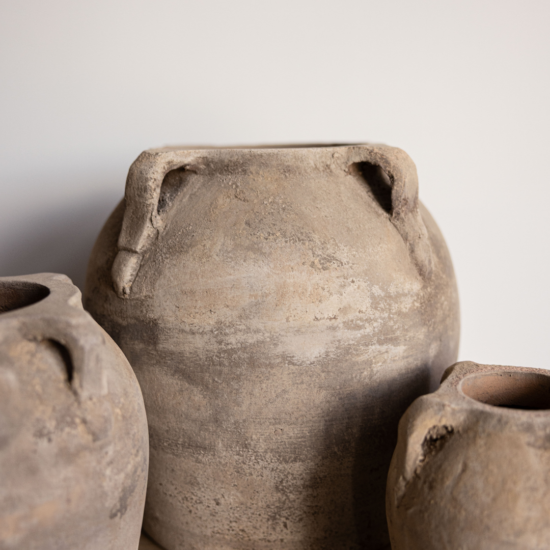 Blanc Beige Wash Vase With Handles | By Luxe B Co.