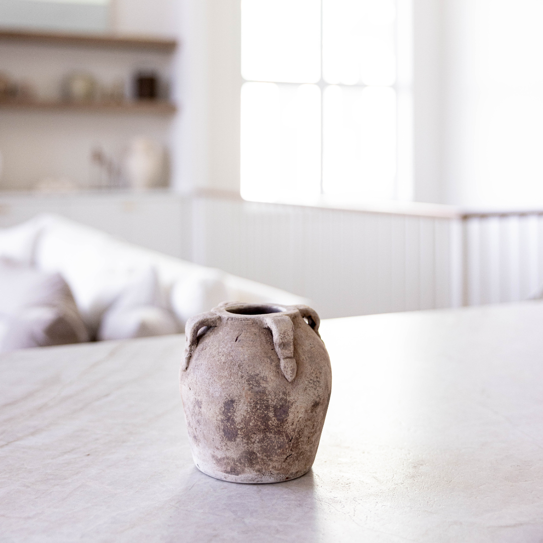 Blanc Beige Wash Vase With Handles | By Luxe B Co.