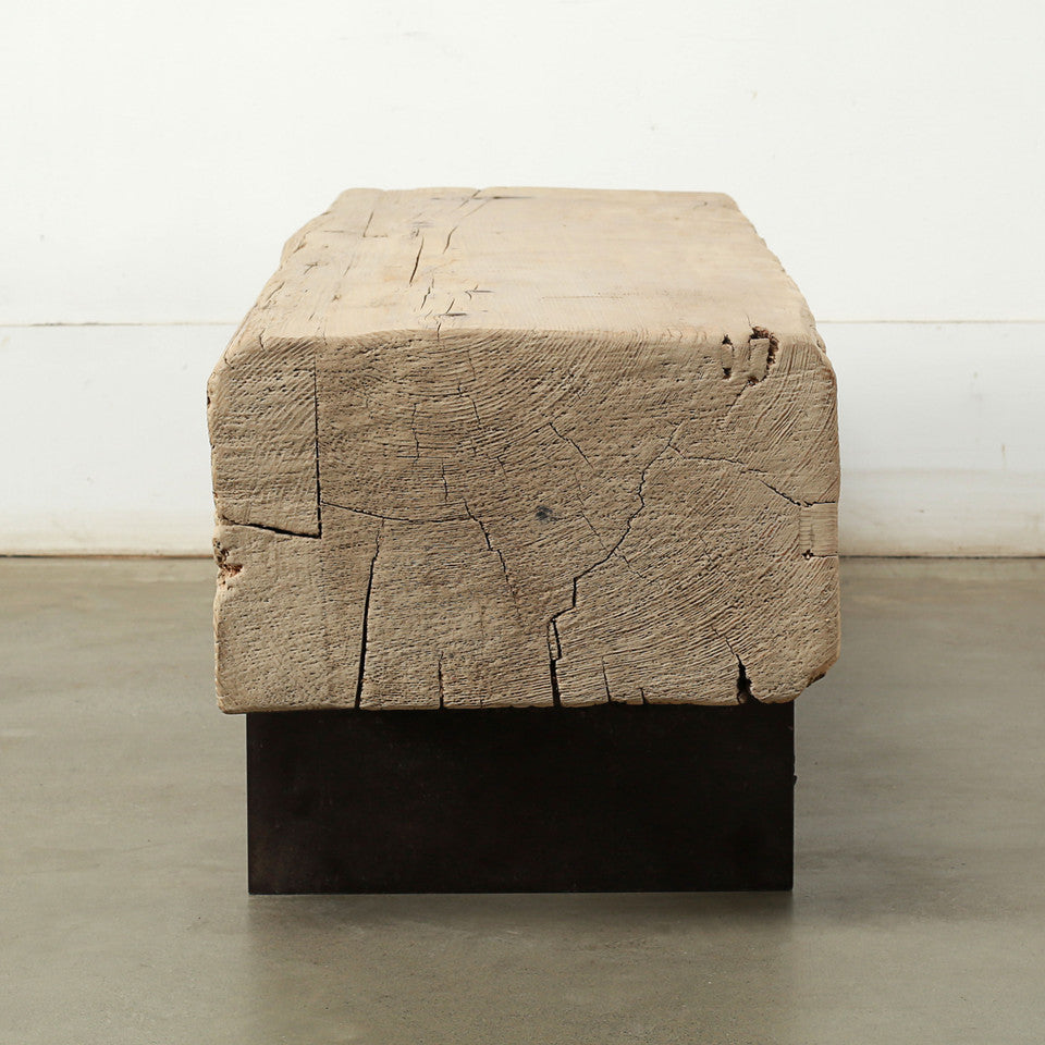 Block Beam Table With Metal Stand | By Luxe B Co.