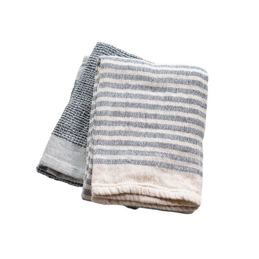 Blue Stripe Waffle Dish Towels