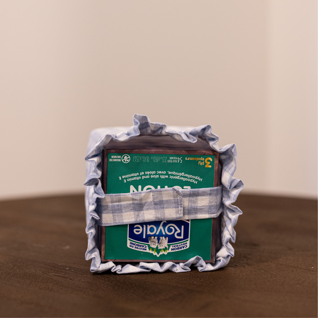 Blue Gingham Cotton Tissue Box Cover By Luxe B Co.