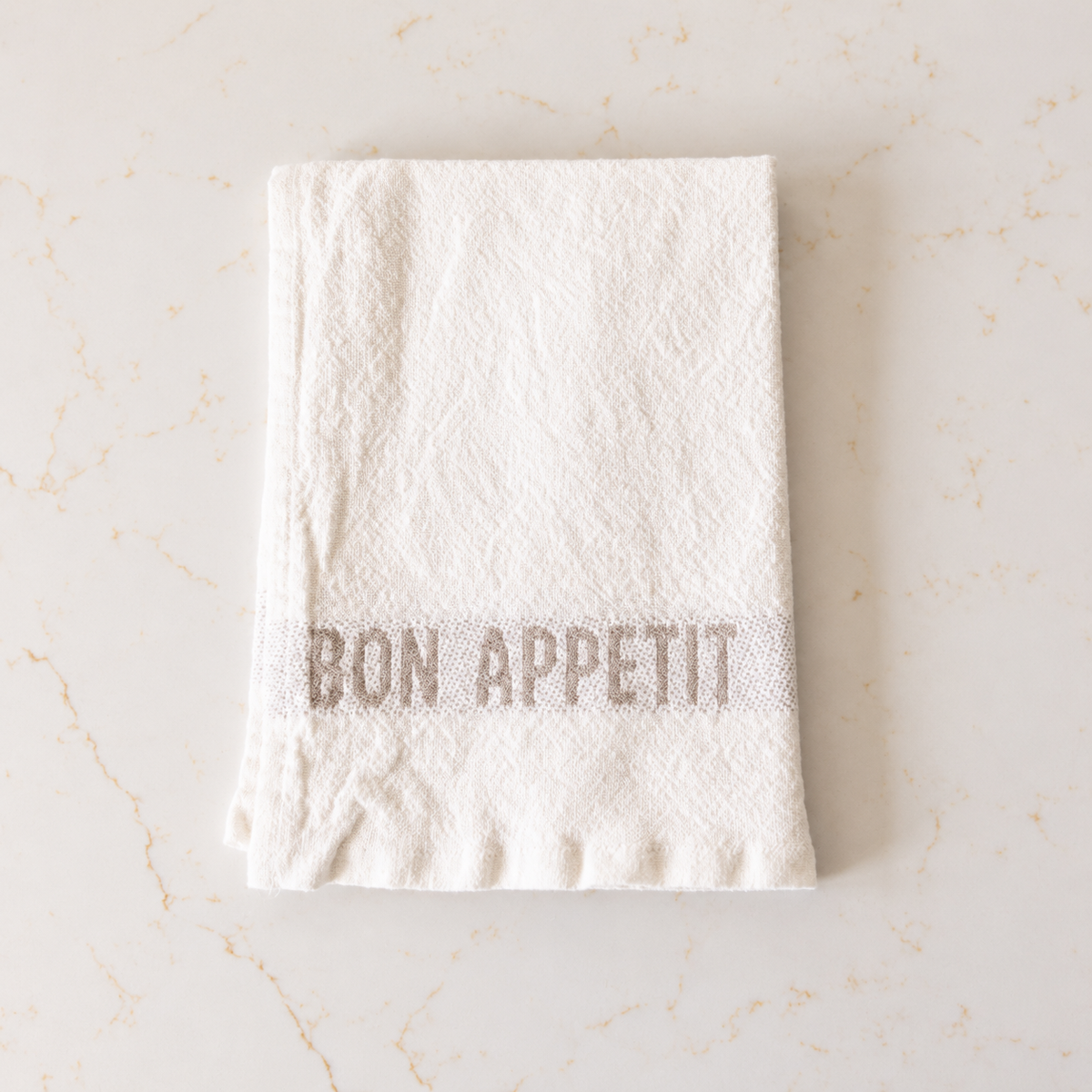 Bon Appetit White & Beige Cotton Napkin & Placemat By Luxe B Co.