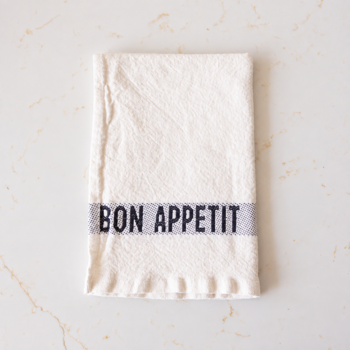 Bon Appetit White & Black Cotton Napkin & Placemat Set By Luxe B Co. 