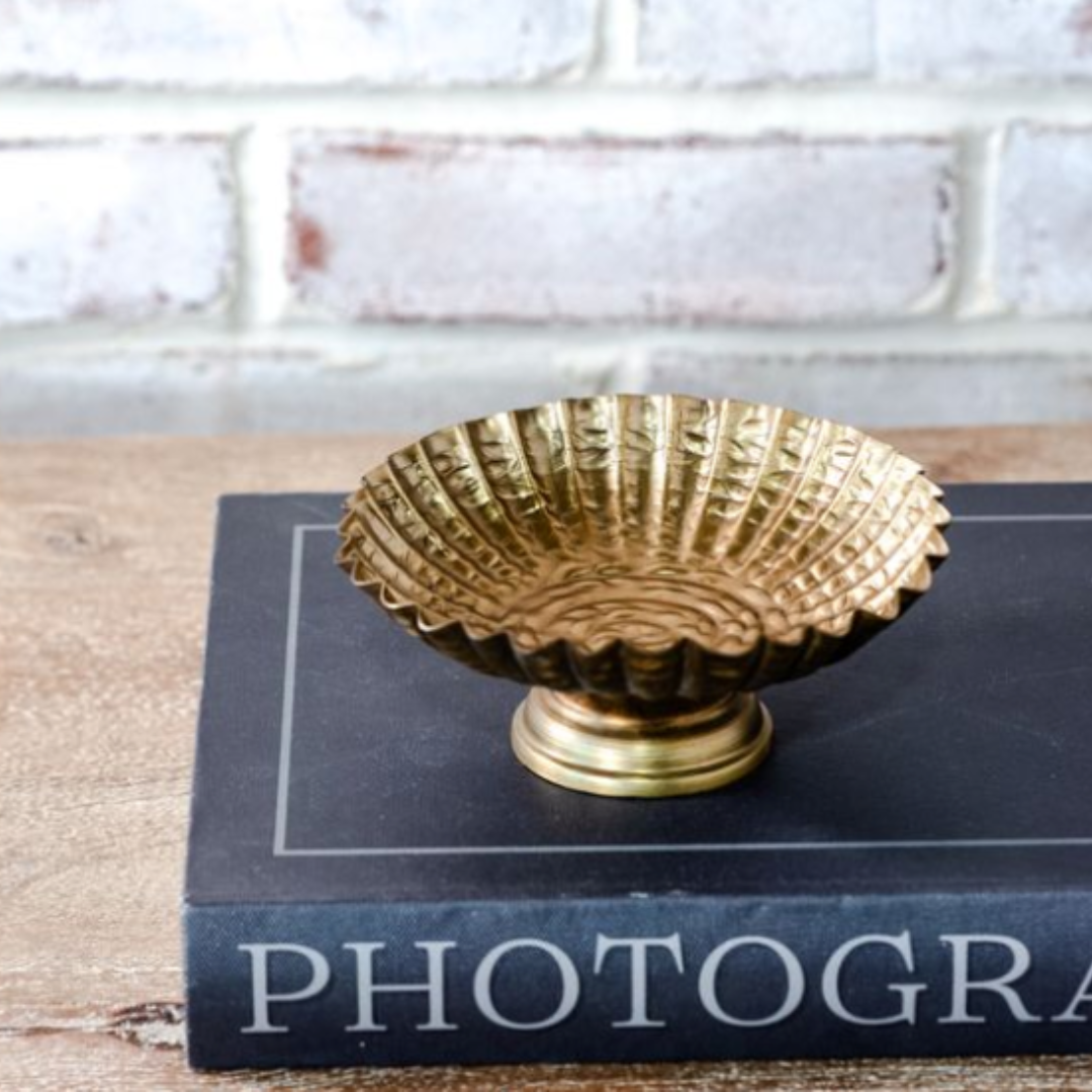 Brass Antique Fluted Dish| By Luxe B Co.
