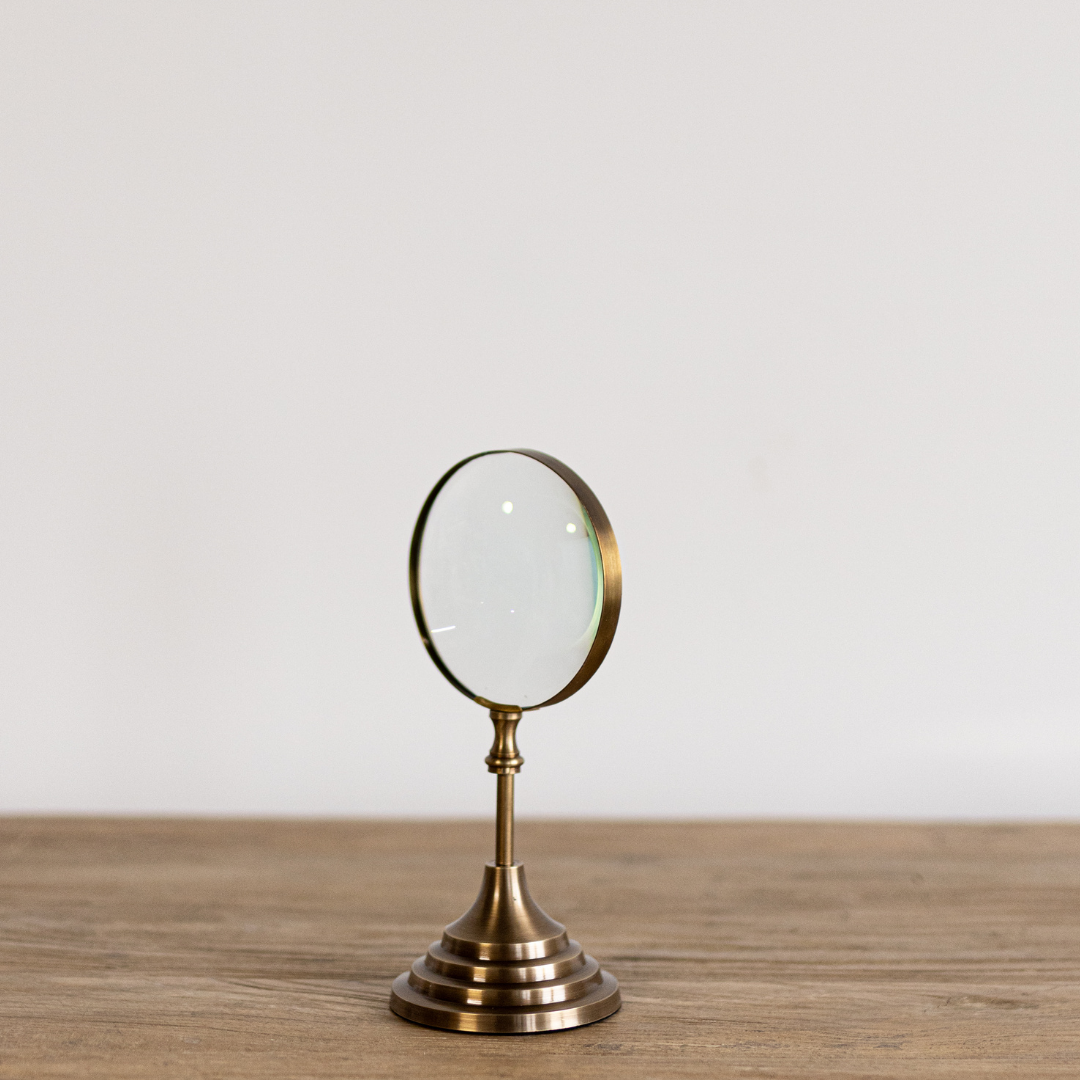 Brass Inspired Standing Magnifying Glass | By Luxe B Co.
