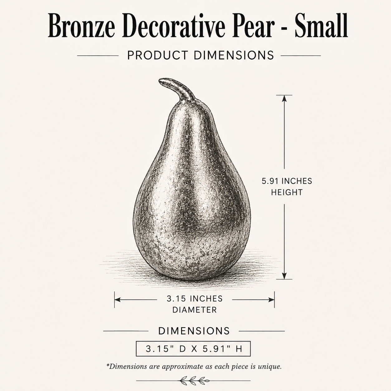 Bronze Decorative Pear By Luxe B Co. 