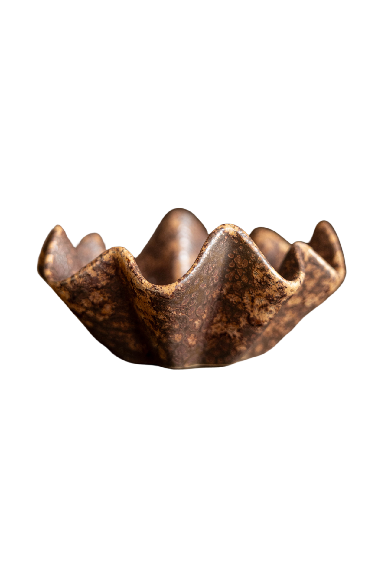 Brown Ceramic Scalloped Dish | By Luxe B Co. 