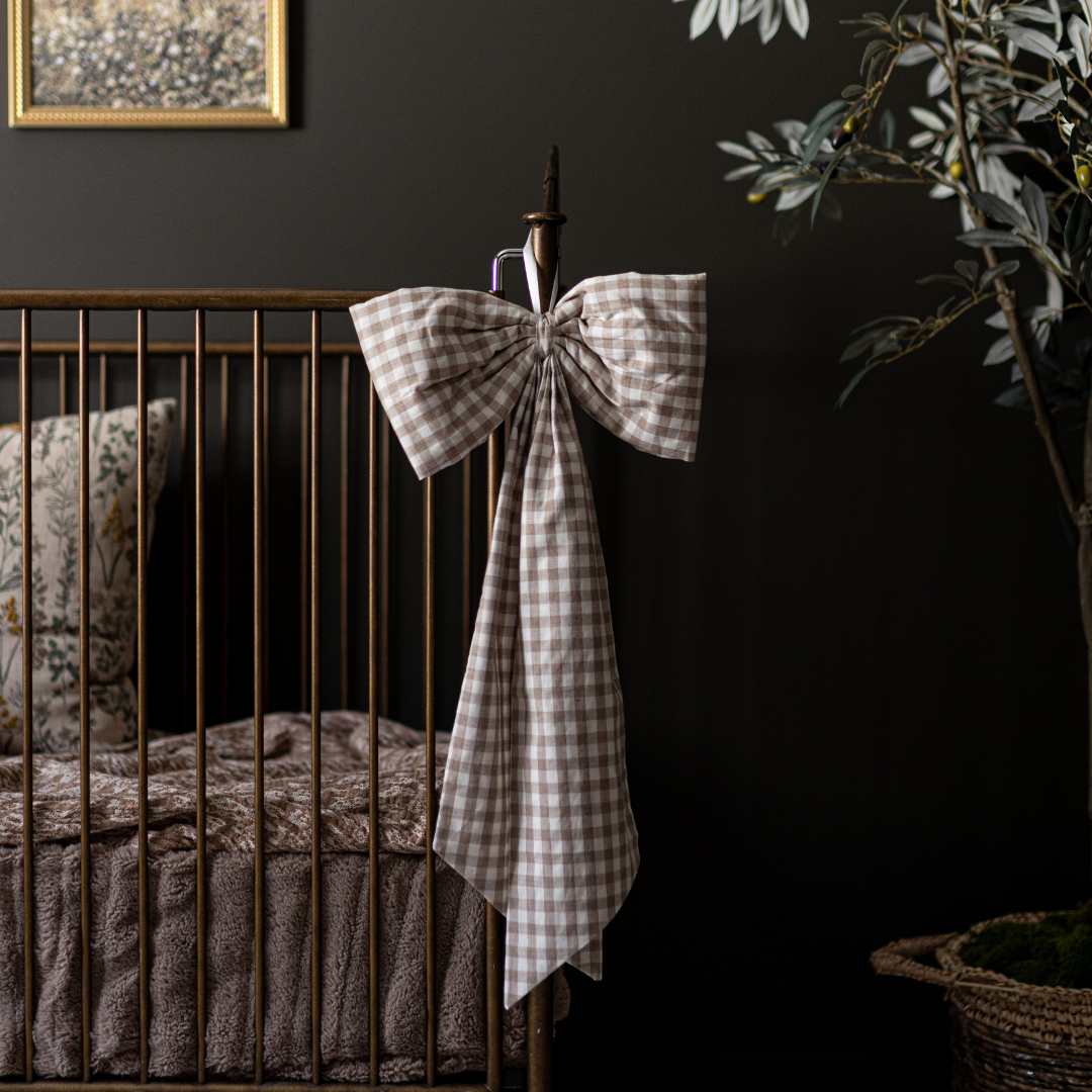 Brown Gingham Fabric Bows | By Luxe B Co.