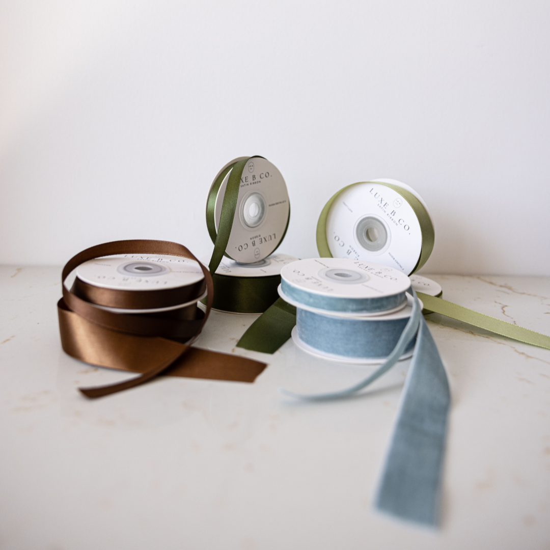 Brown Satin Ribbon Holiday Decor | By Luxe B Co.
