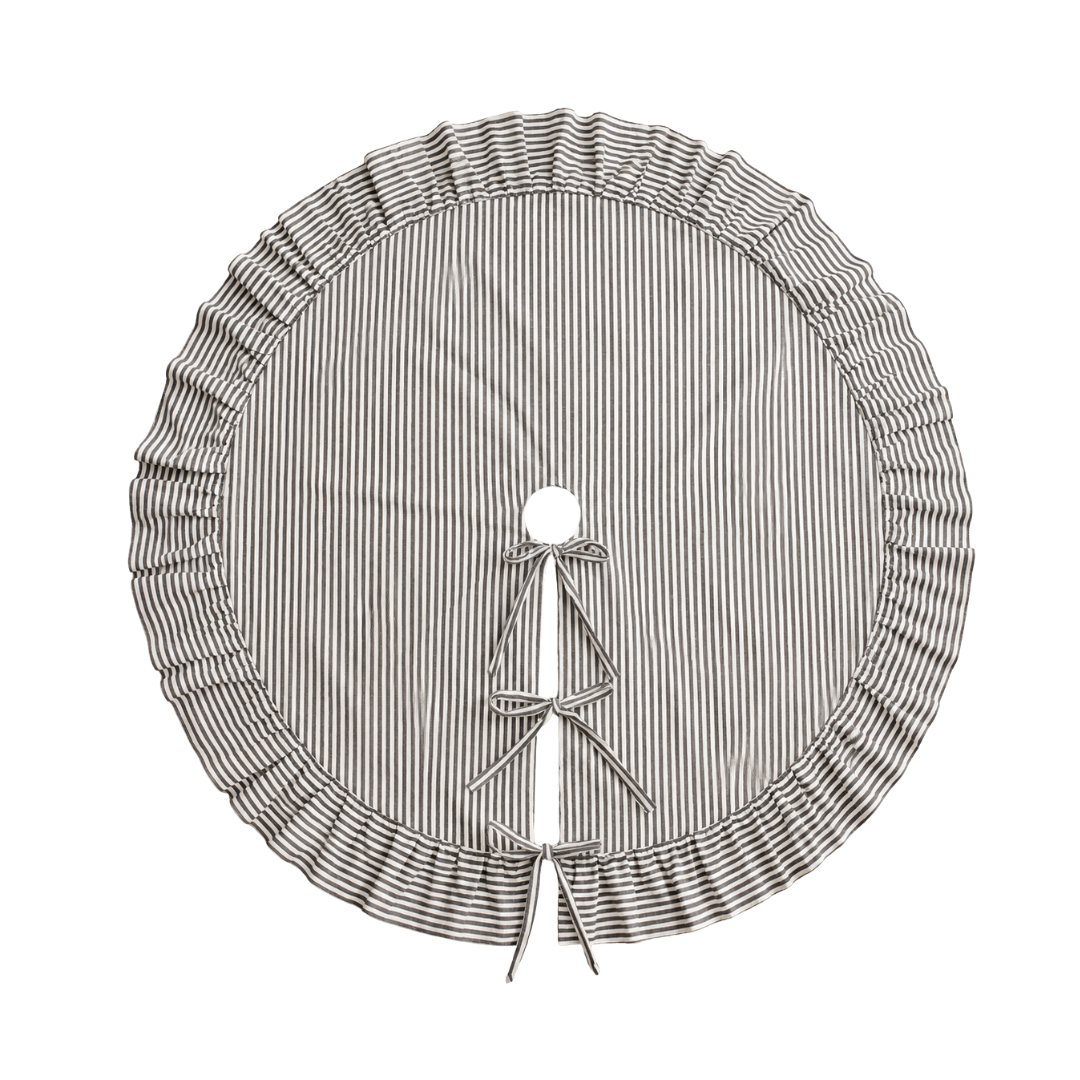 Brown Stripe Ruffle Tree Skirt By Luxe B Co. 