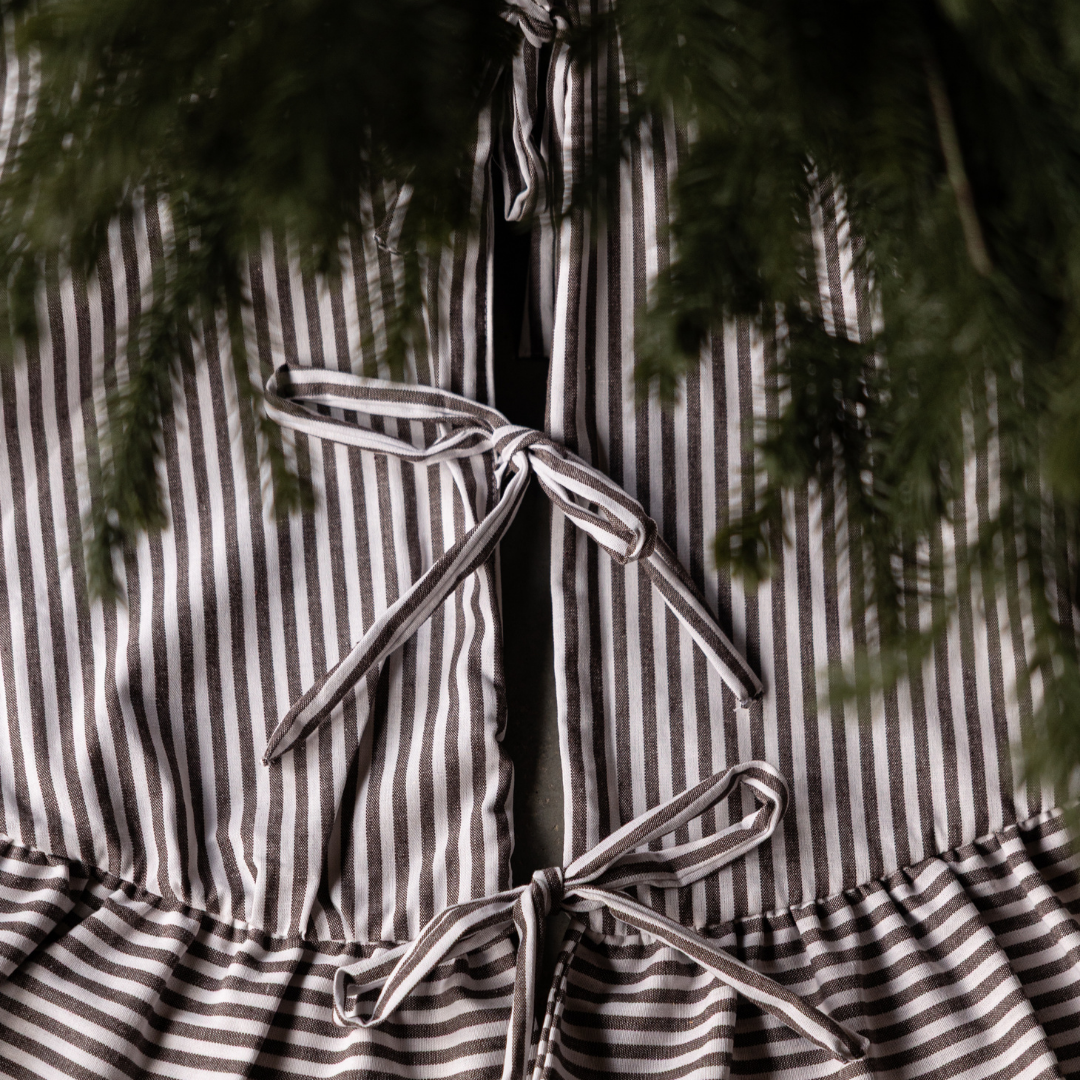 Brown Stripe Ruffle Tree Skirt By Luxe B Co. 