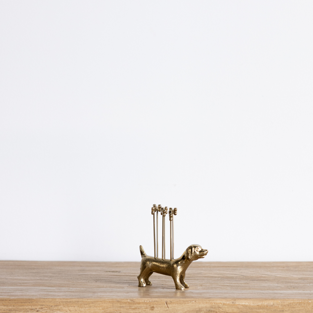 Brushed Gold Dog Cocktail Pick Set | By Luxe B Co.