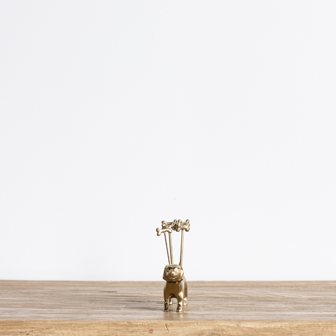 Brushed Gold Dog Cocktail Pick Set | By Luxe B Co.
