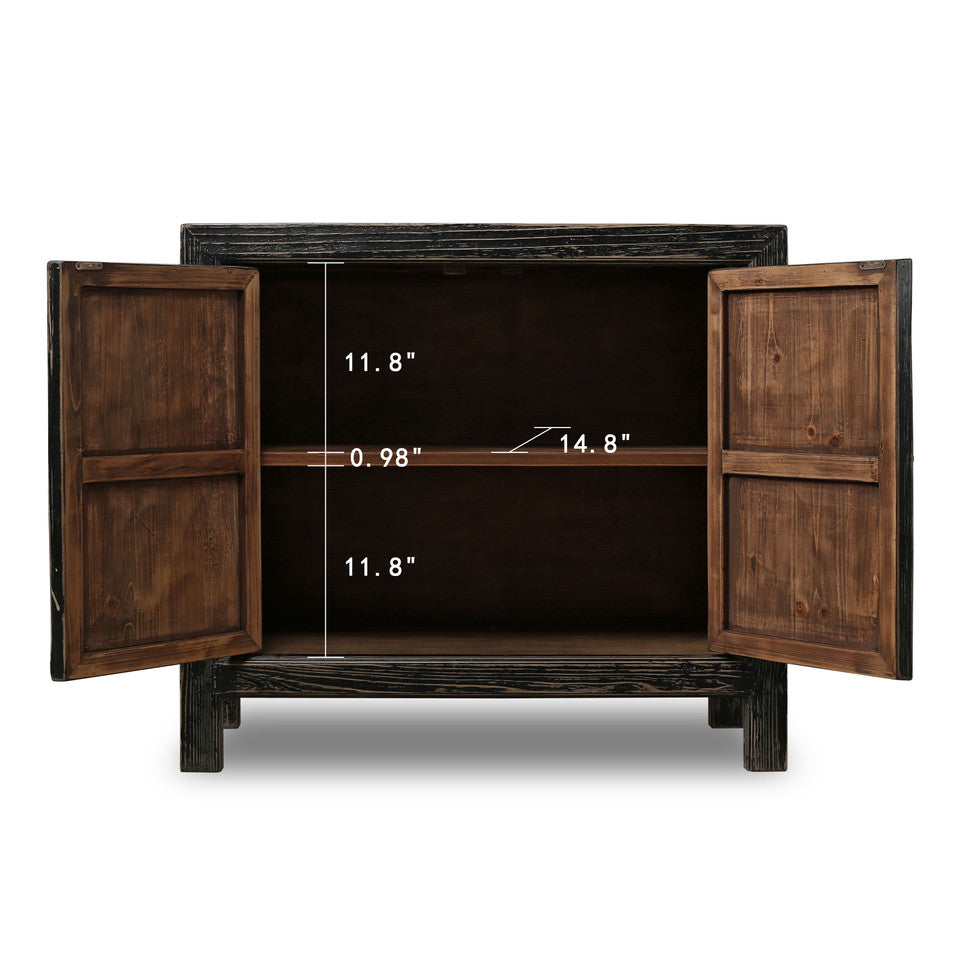 Calabasas Elm Wood Console Table Grand Black Wash | By Luxe B Co.