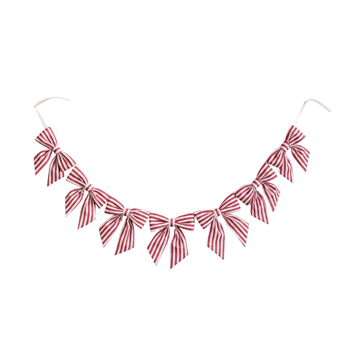 Candy Cane Red Fabric Bow Garland By Luxe B Co. 