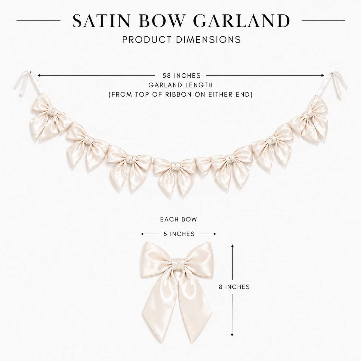 Candy Cane Red Fabric Bow Garland By Luxe B Co. 