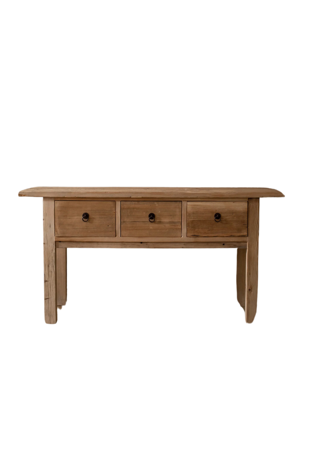 Caramel Three Drawer Elm Wood Console Table | By Luxe B Co 