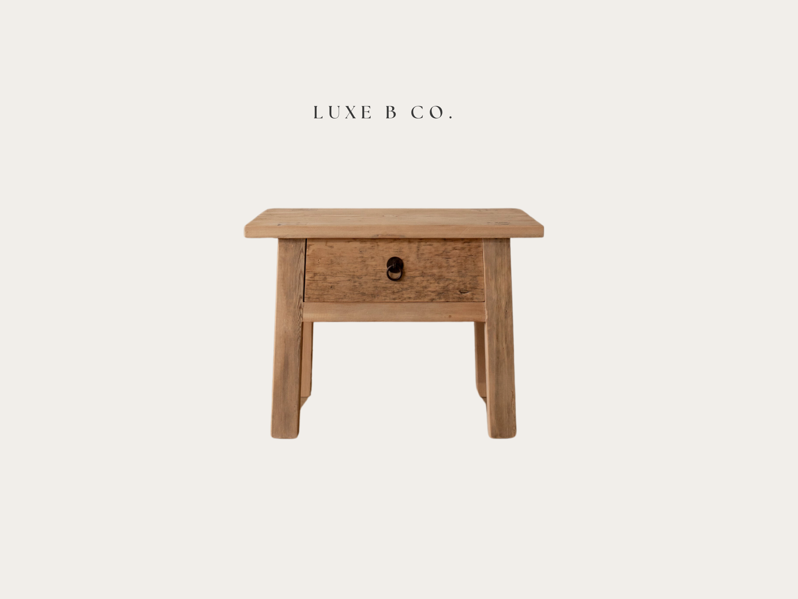 Carmel One Drawer Elm Wood Console Side Table | By Luxe B Co. 