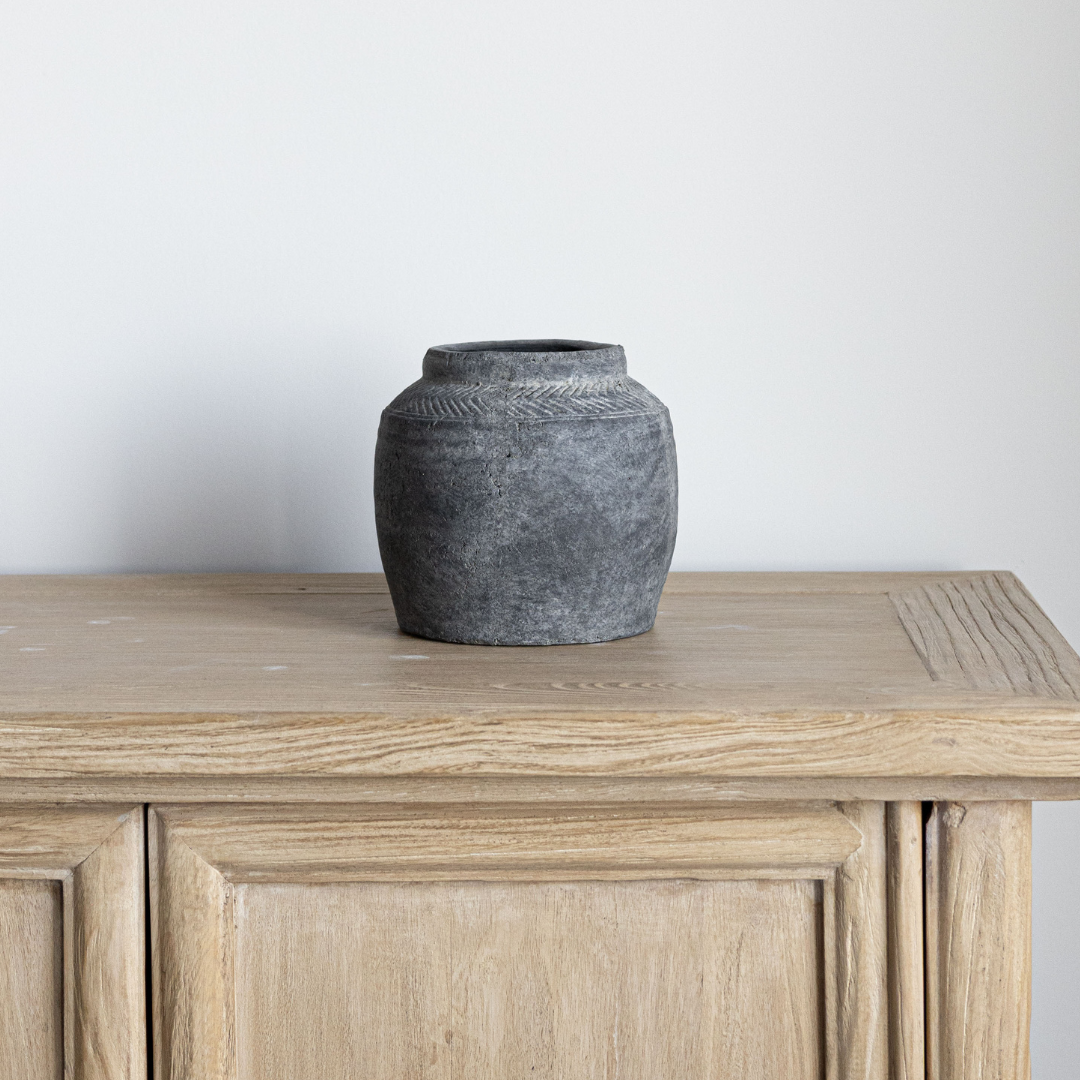 Charcoal Chevron Vase | By Luxe B Co.