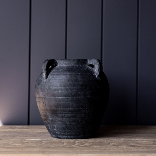 Charcoal Quad Handle Vase | By Luxe B Co.