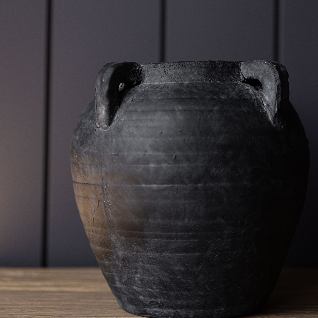 Charcoal Quad Handle Vase | By Luxe B Co.