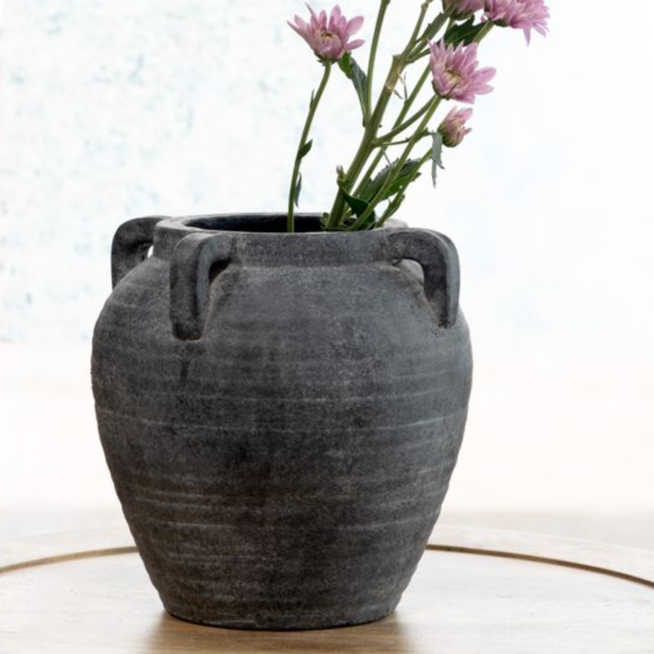 Charcoal Quad Handle Vase | By Luxe B Co.