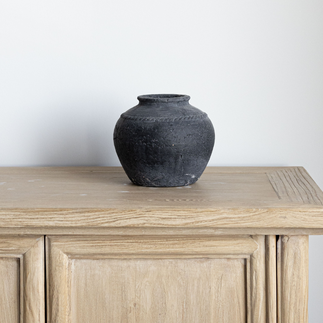 Charcoal Stripe Vase | By Luxe B Co.
