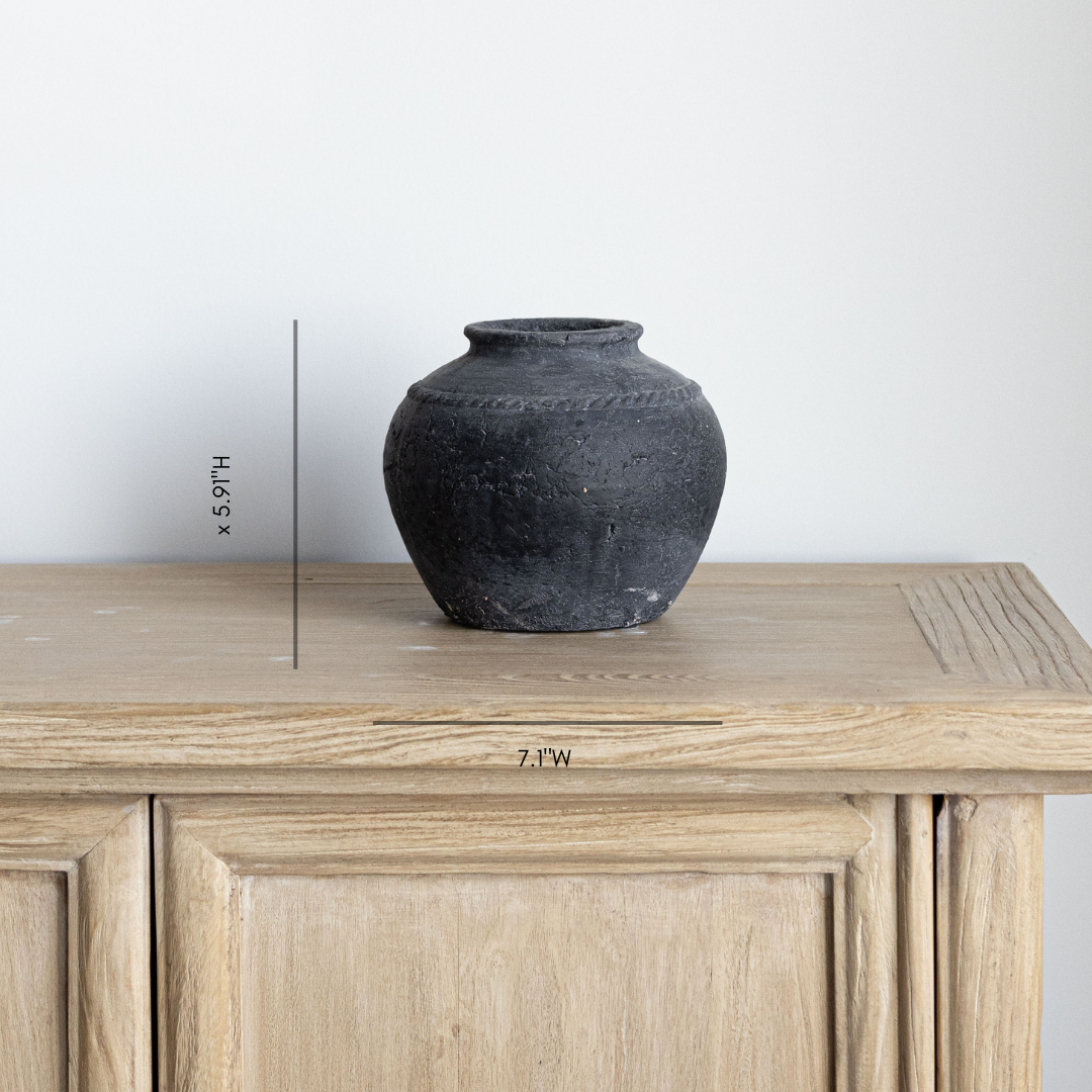 Charcoal Stripe Vase | By Luxe B Co.