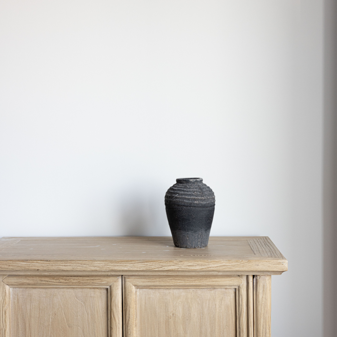 Charcoal Textured Ceramic Vase | By Luxe B Co.