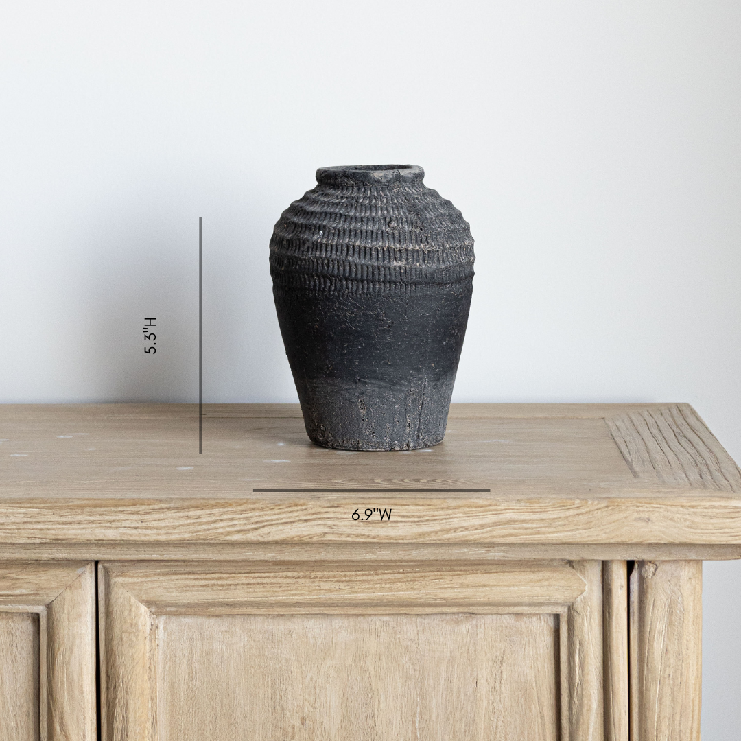 Charcoal Textured Ceramic Vase | By Luxe B Co.