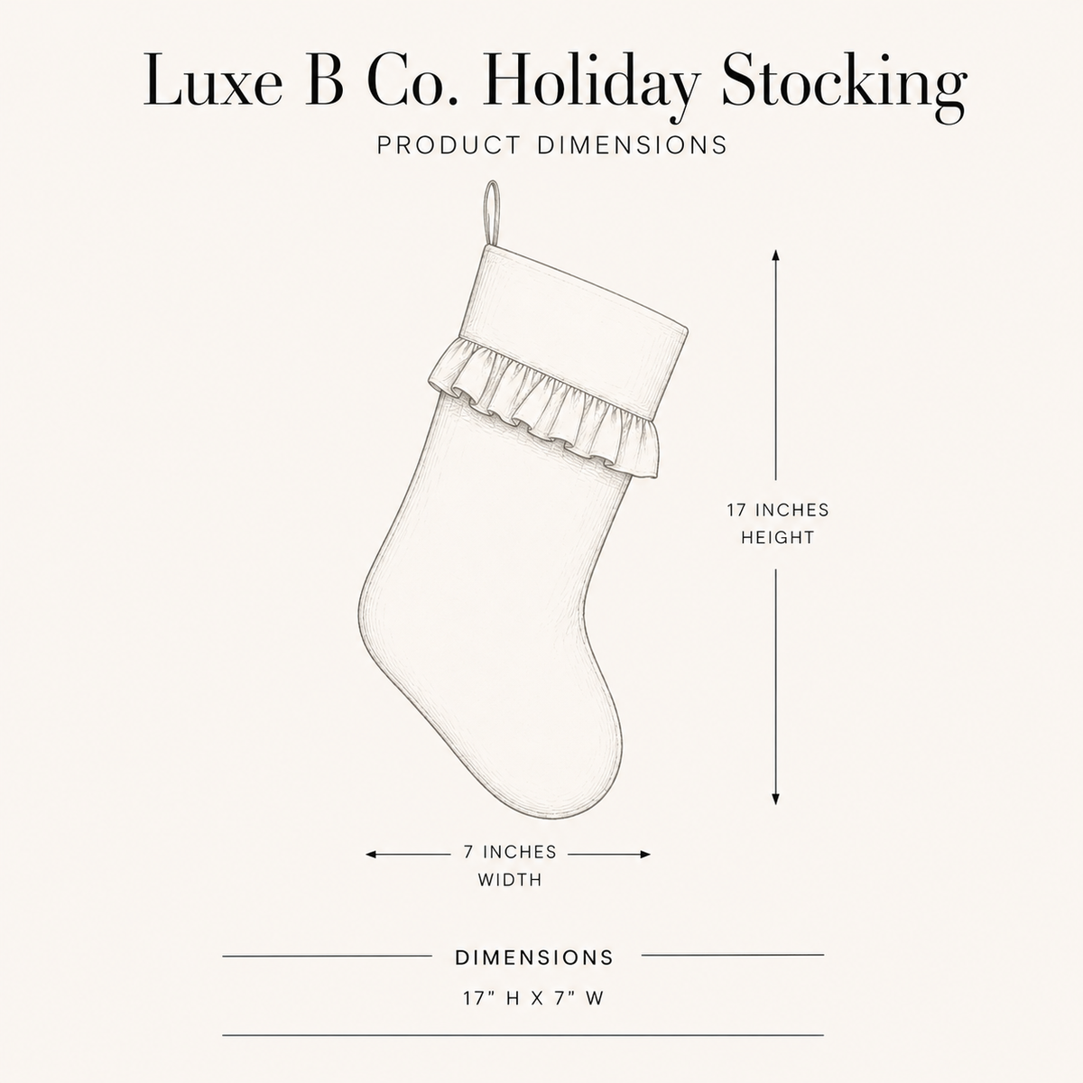 Brown velvet holiday stocking by Luxe B Co with plush texture and festive design, perfect for Christmas decor.
