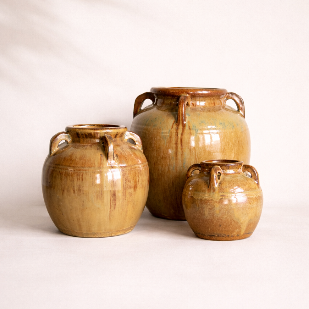 Chevalier Glazed Vase With Handles | By Luxe B Co.
