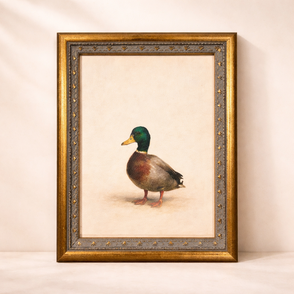 Common Loon | Antique Inspired Brass Mould Framed Art - Luxe B Co