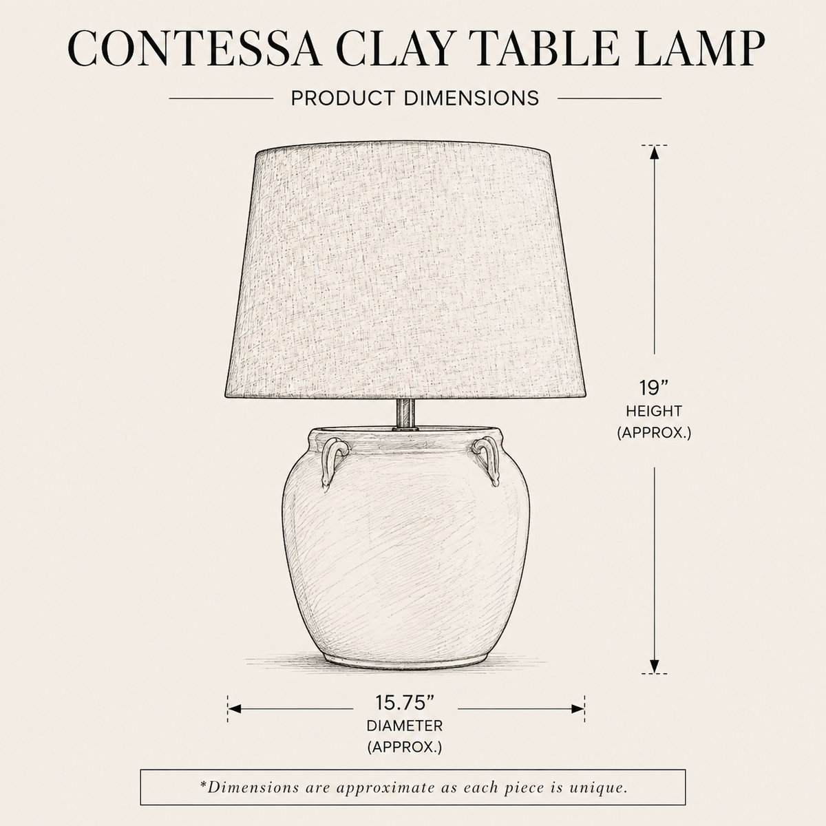 Contessa Clay Table Lamp | By Luxe B Co. 