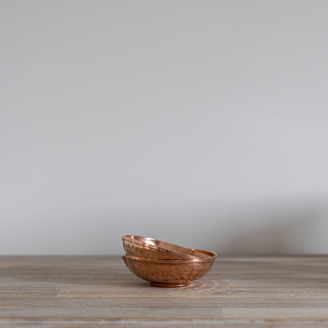 Copper Hammered Pinch Pot Set of 2 | By Luxe B Co.