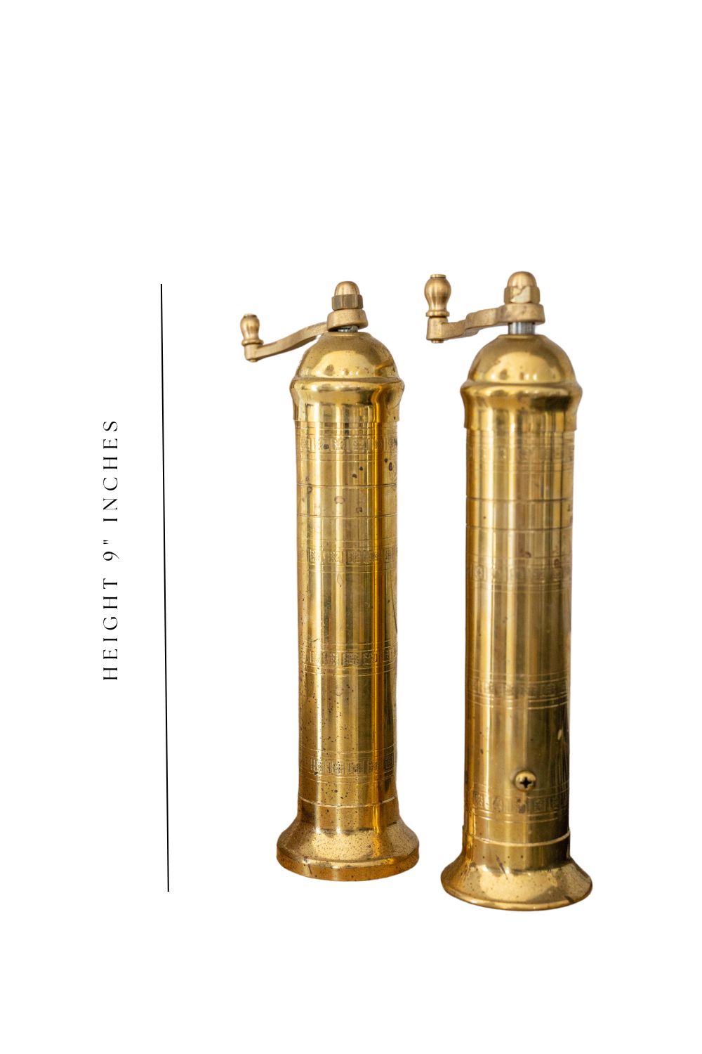 Brass Mill' 9" Salt or Pepper Grinders - Luxe B Co