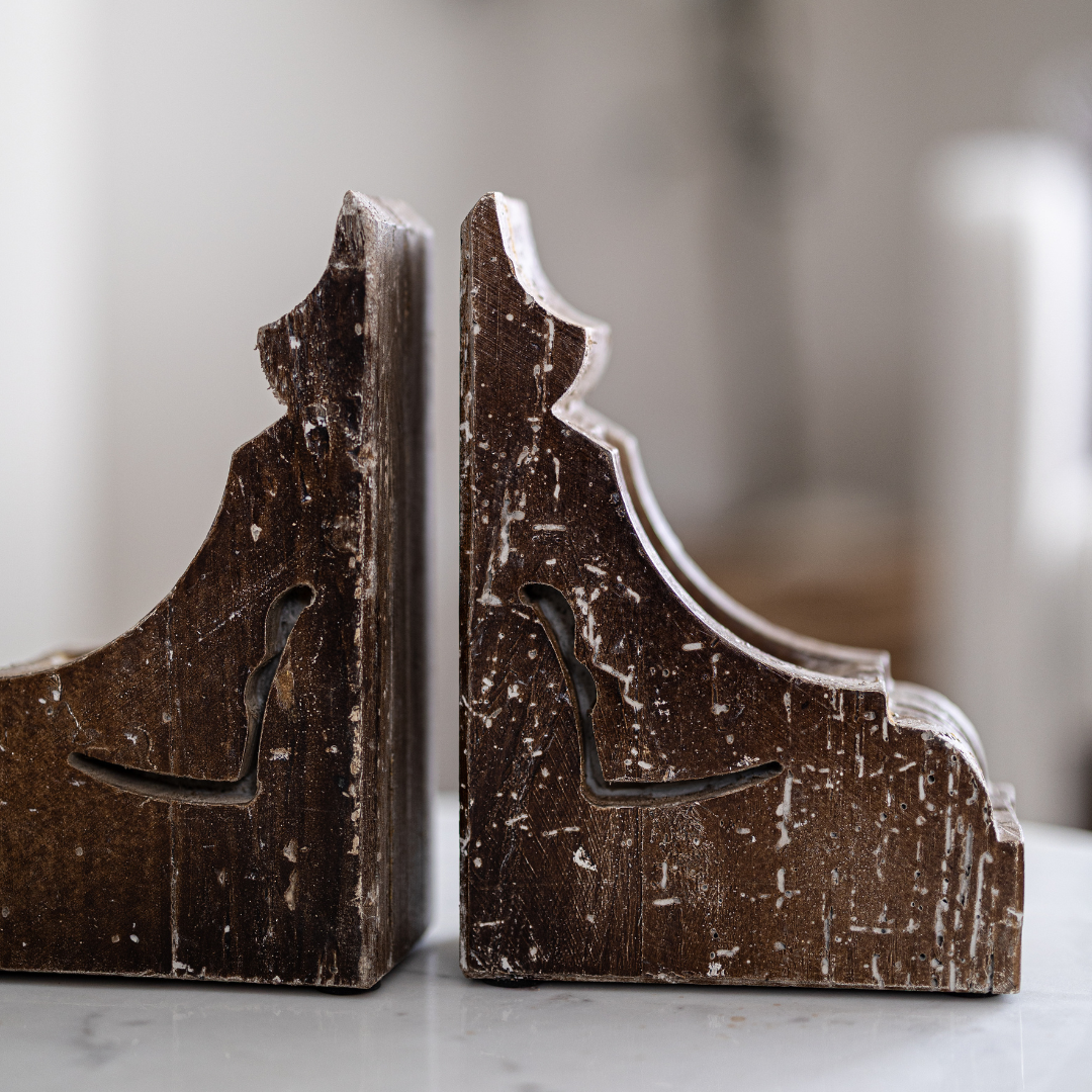 Corbel Wooden Bookends By Luxe B Co.