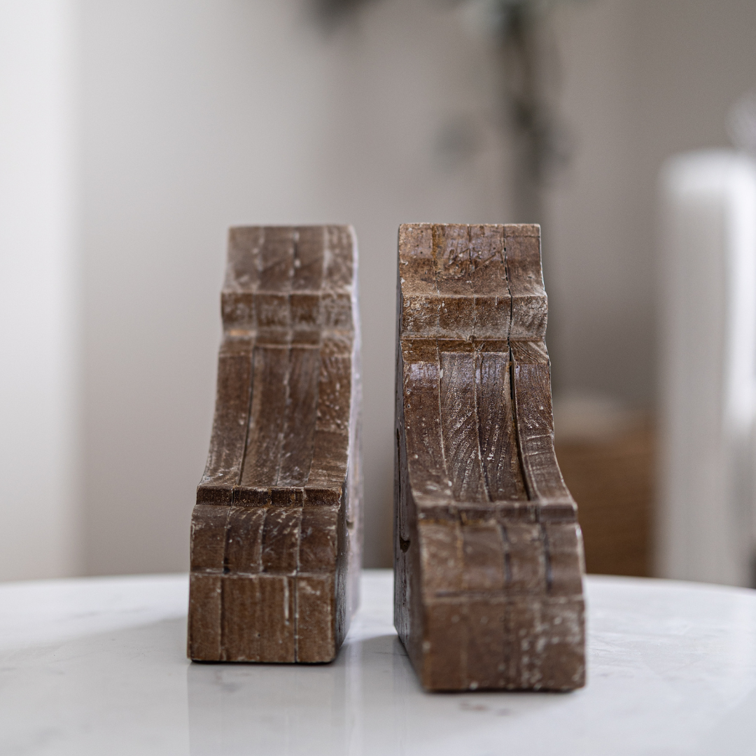 Corbel Wooden Bookends By Luxe B Co.