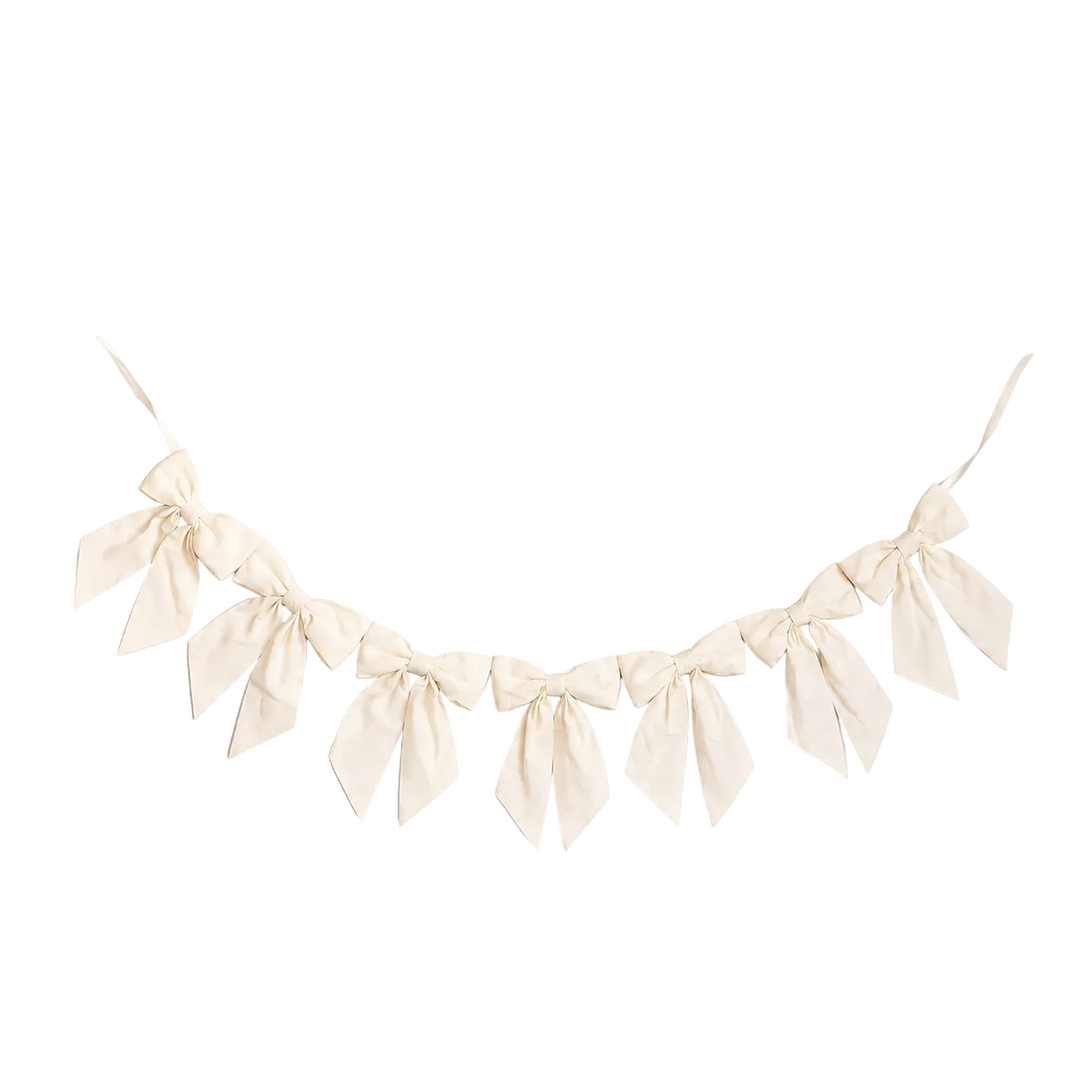 Cream Cotton Fabric Bow Garland By Luxe B Co. 