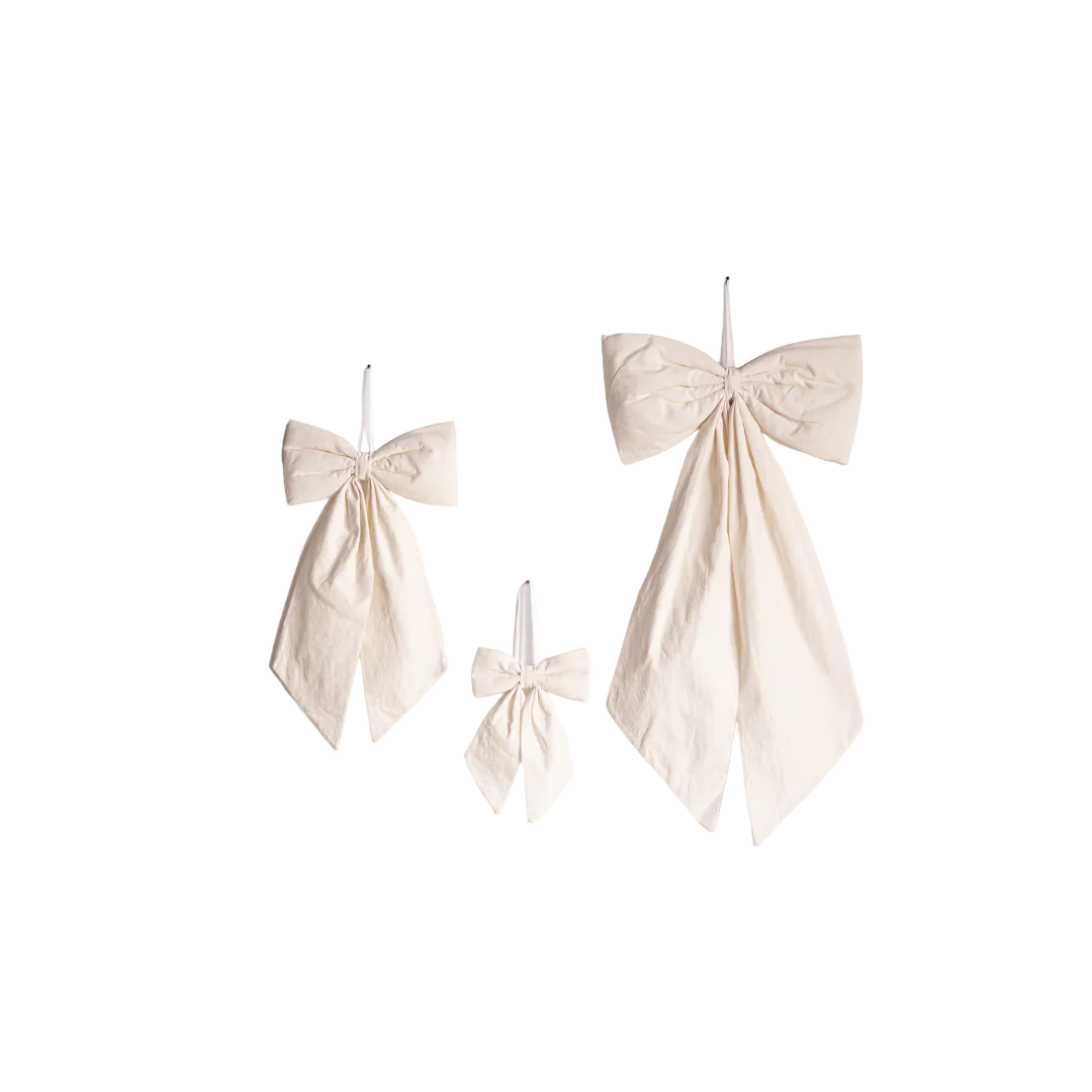 Cream Cotton Fabric Bows By Luxe B Co. 