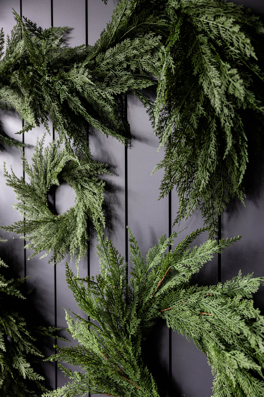 24-inch Cypress Leaf Full Real Touch Wreath by Luxe B Co featuring lush green cypress foliage and realistic textured leaves.