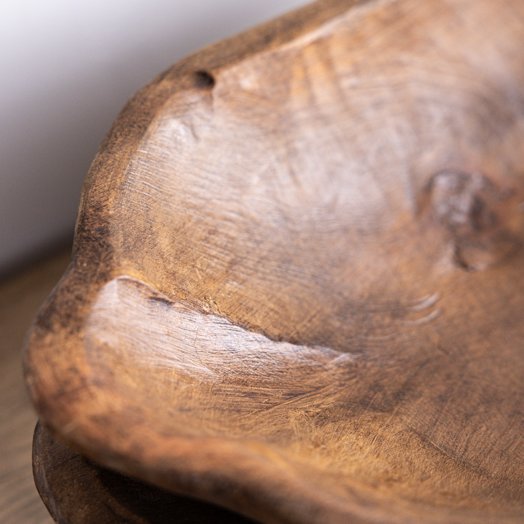 Dark Wooden Dough Bowl - Luxe B Co