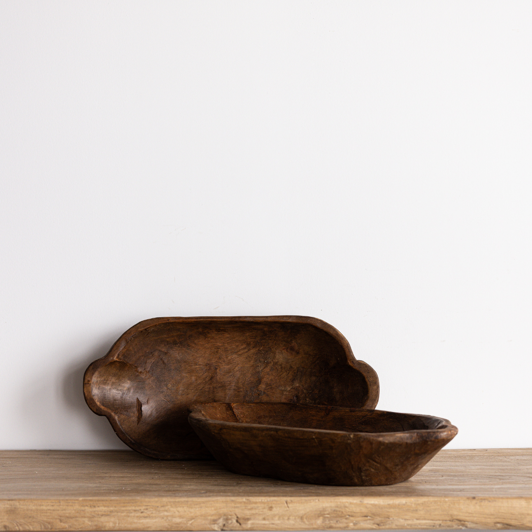 Dark Wooden Dough Bowl - Luxe B Co
